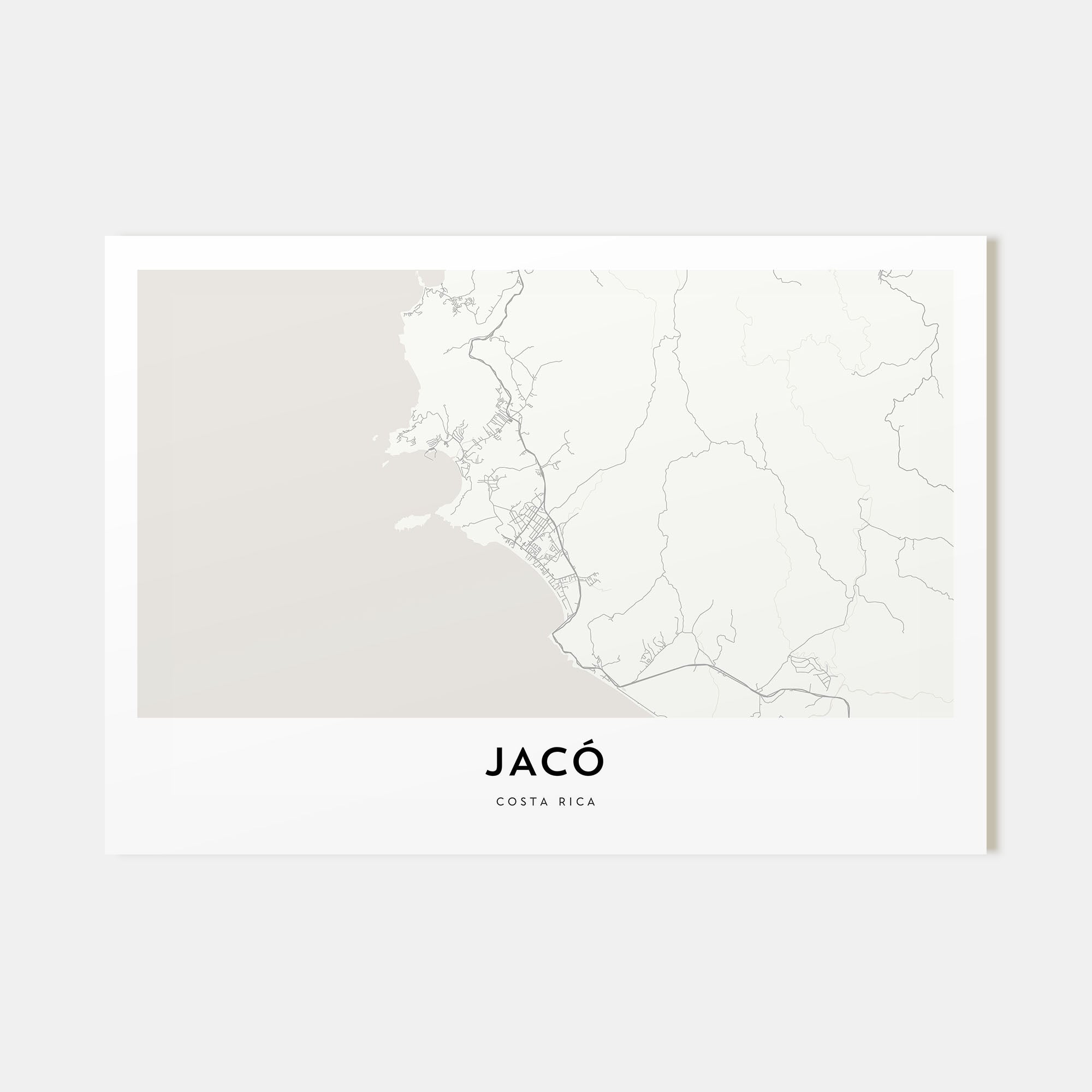 Jacó Map Landscape Poster