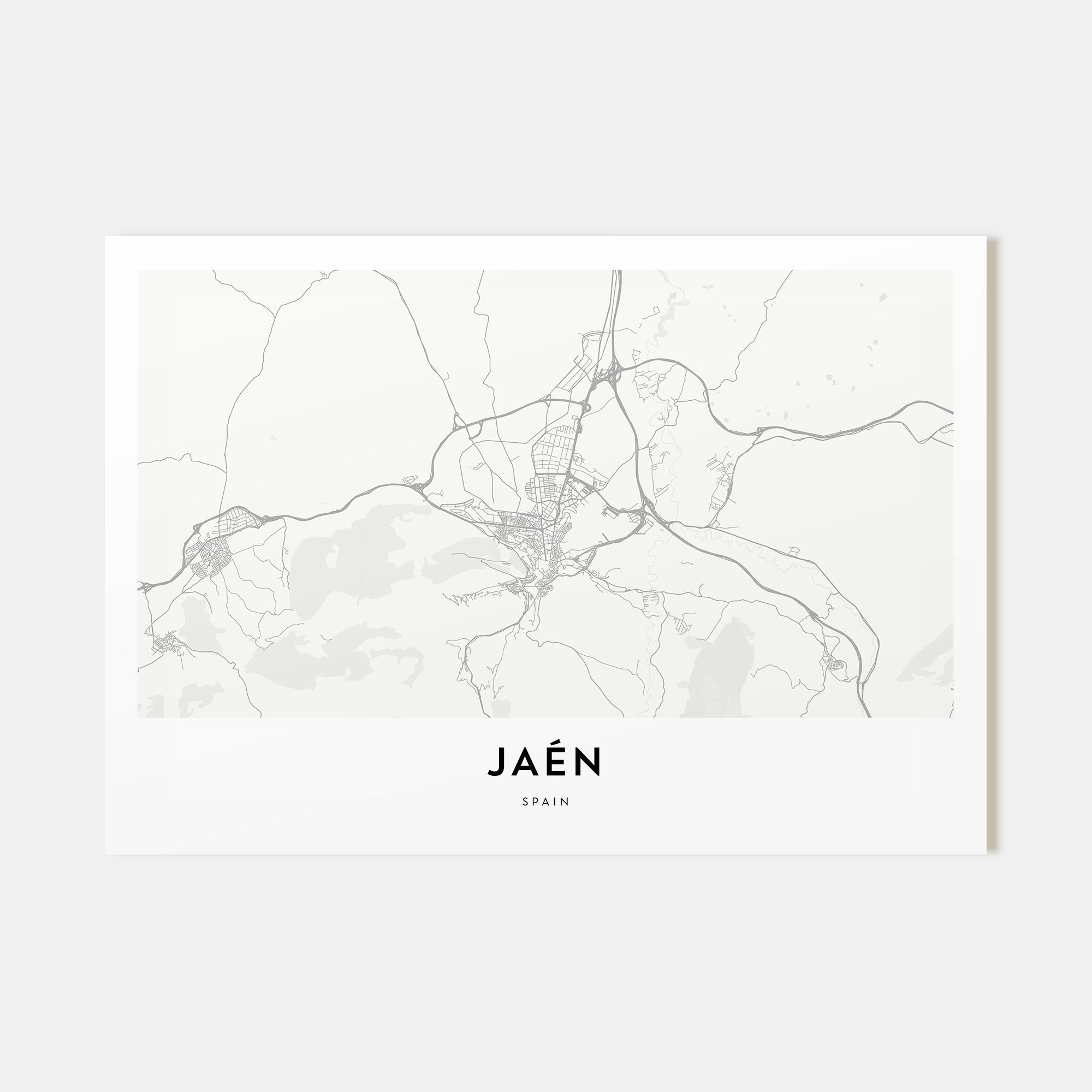 Jaen Map Landscape Poster