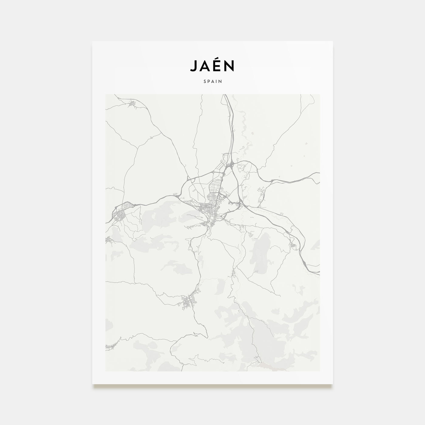 Jaen Map Portrait Poster