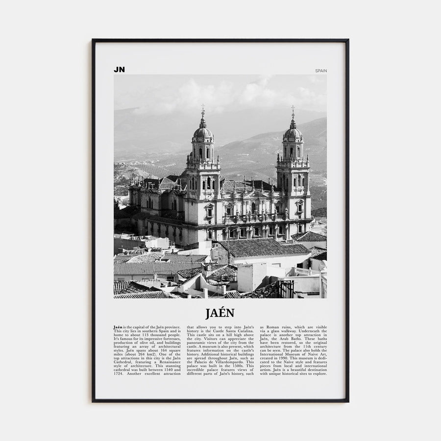 Jaen Travel B&W Poster