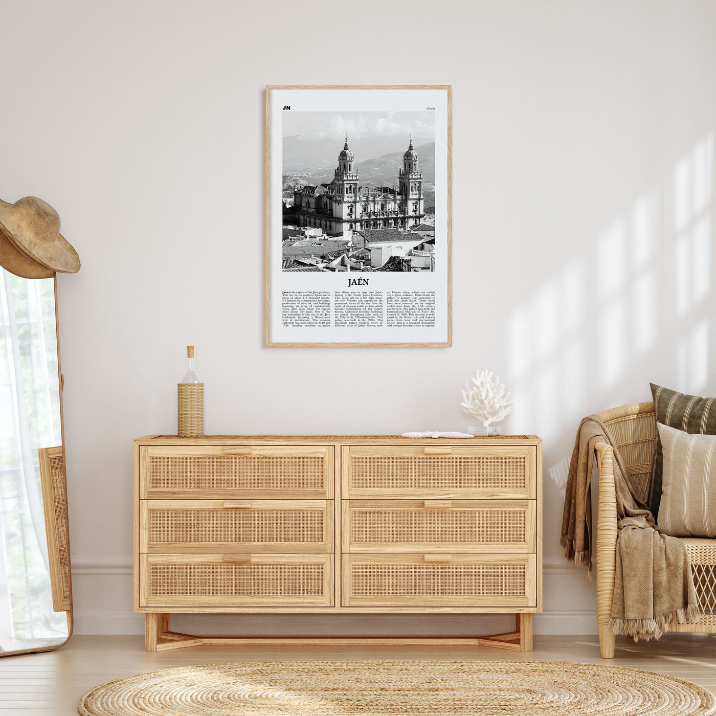 Jaen Travel B&W Poster