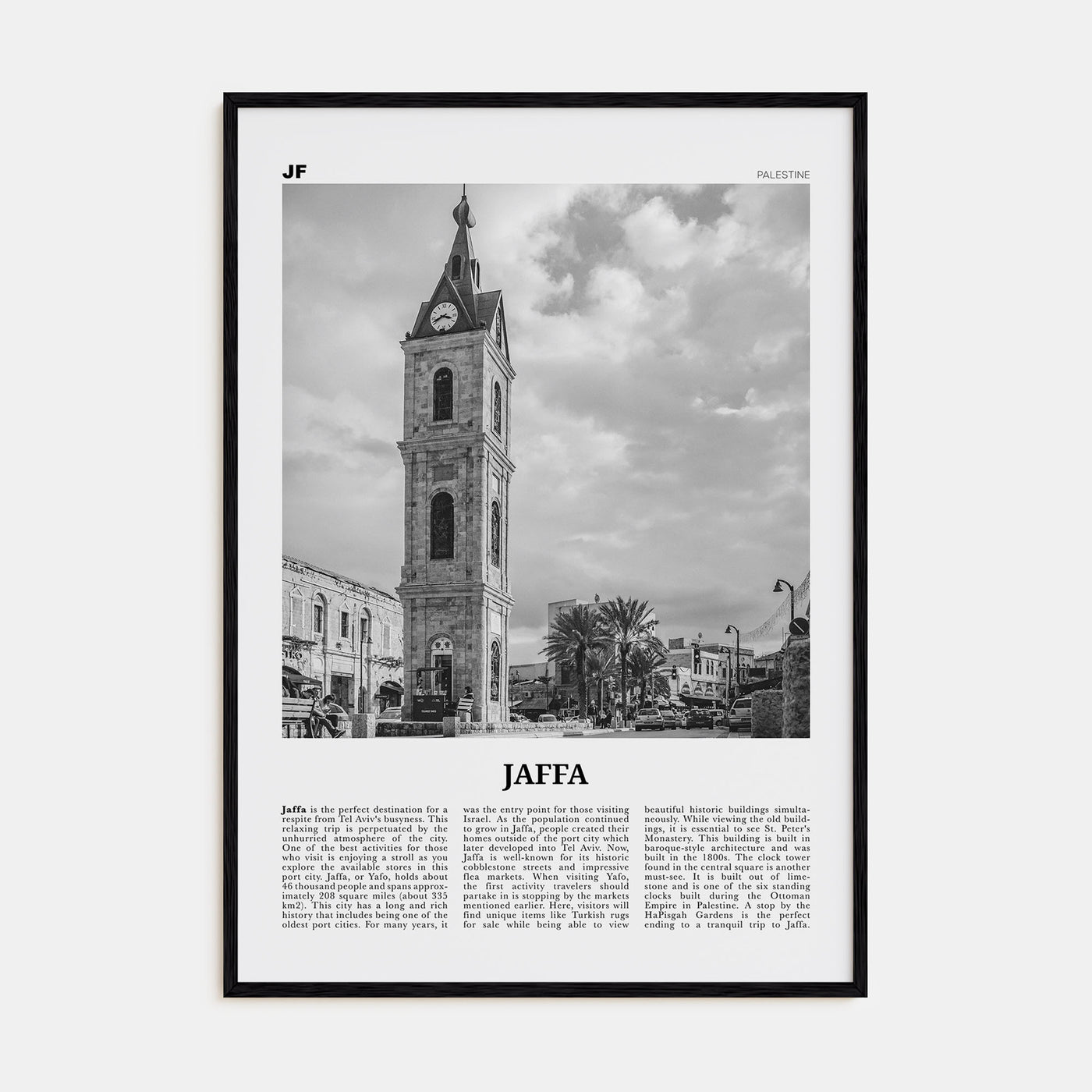 Jaffa Travel B&W Poster
