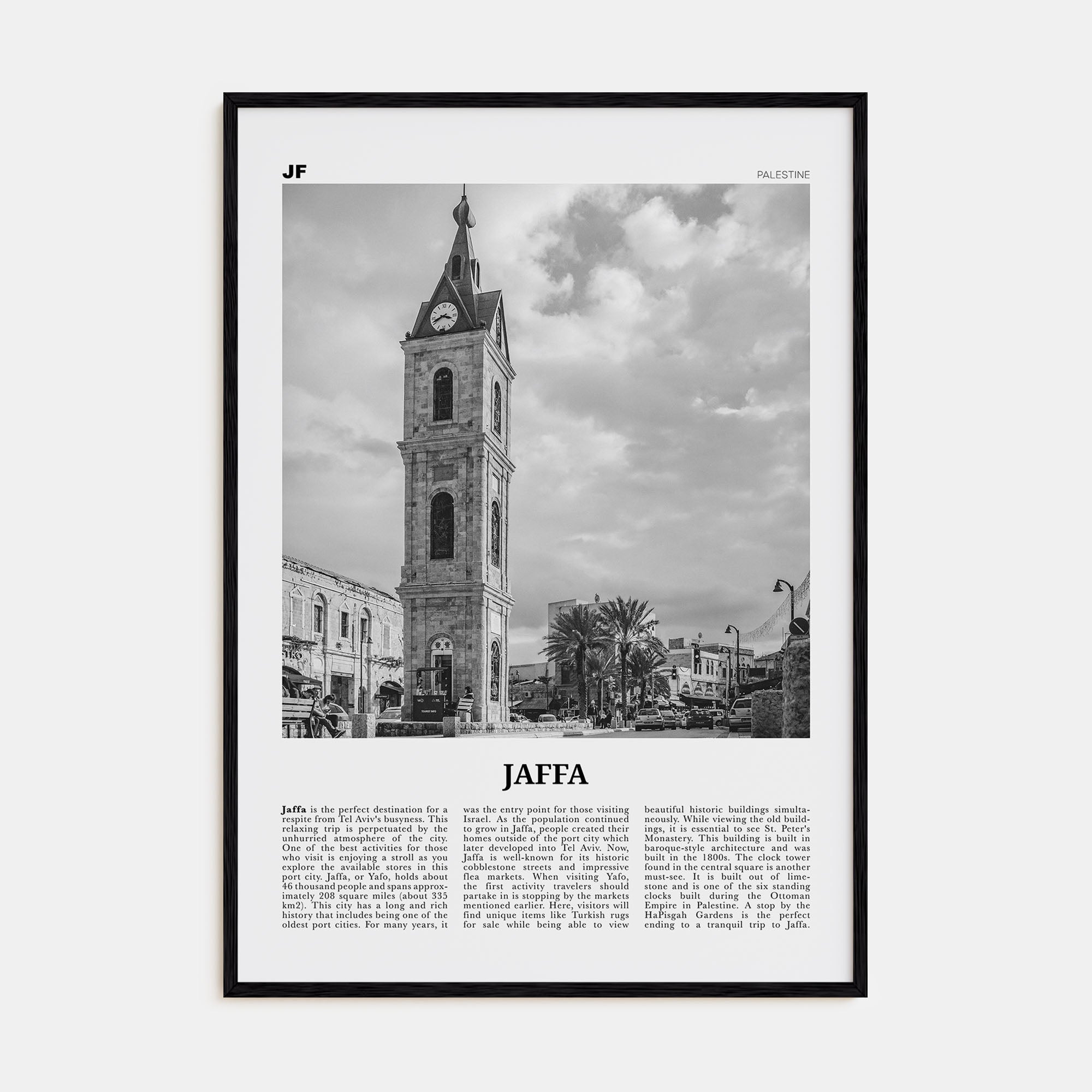Jaffa Travel B&W Poster