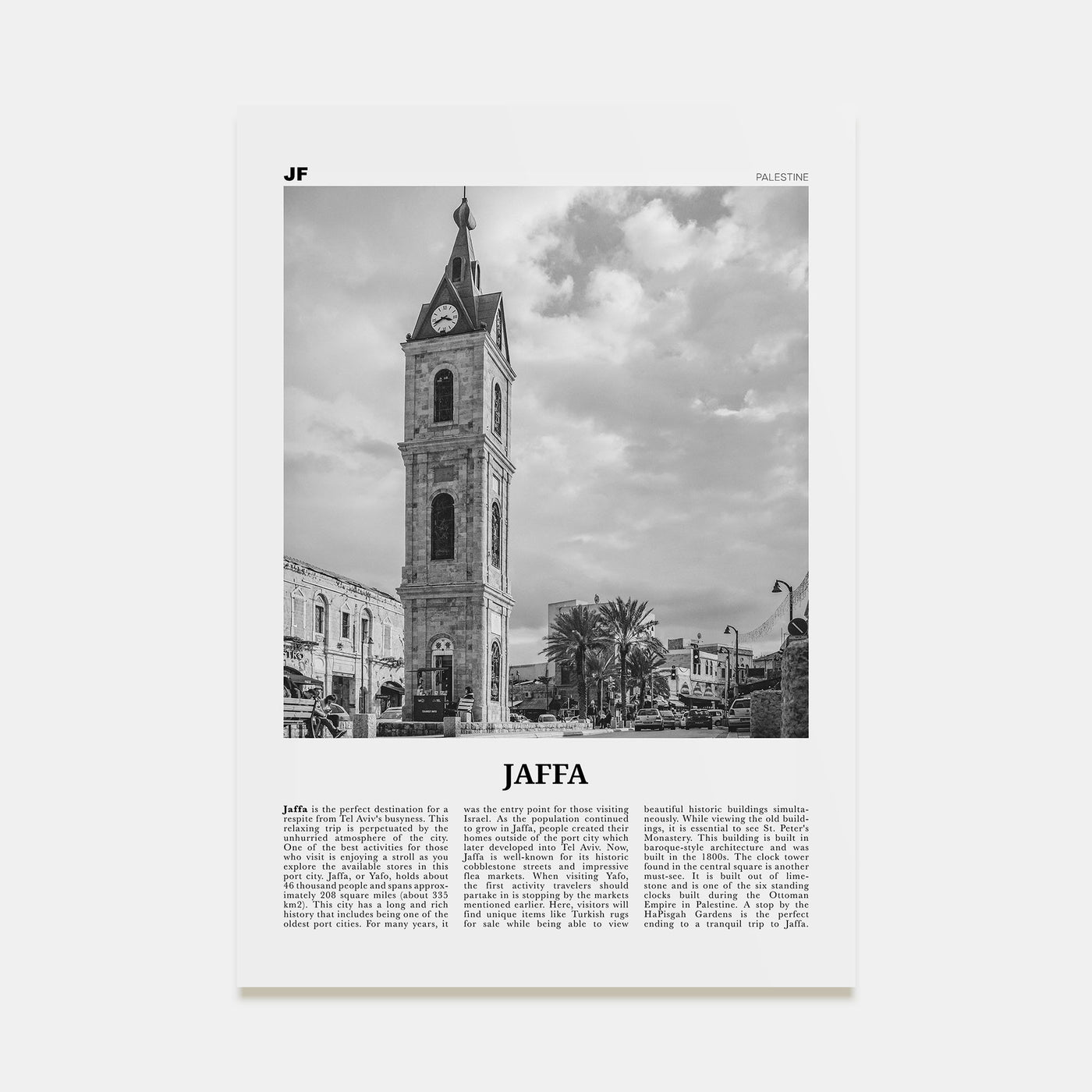 Jaffa Travel B&W Poster