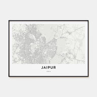 Jaipur Map Landscape Poster