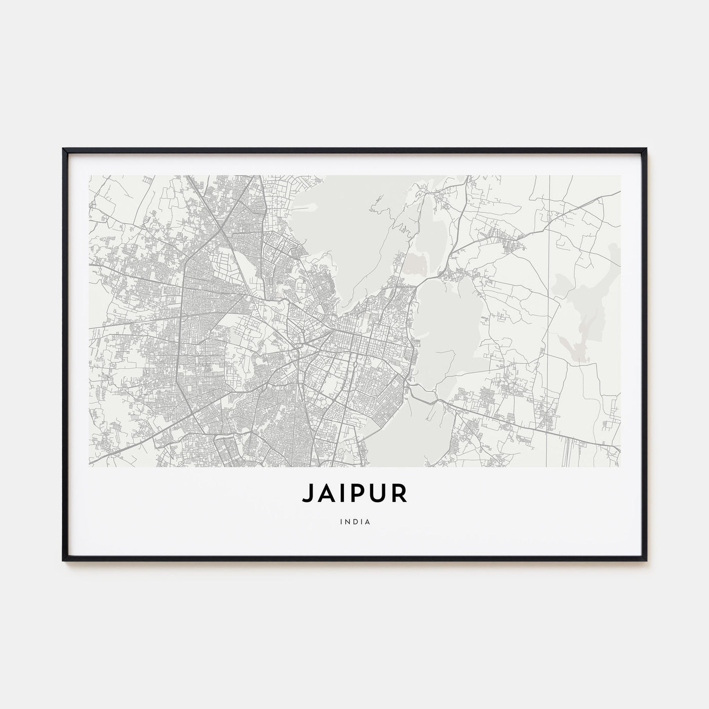 Jaipur Map Landscape Poster