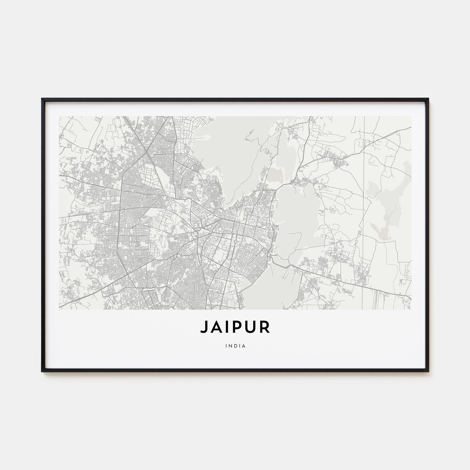 Jaipur Map Landscape Poster