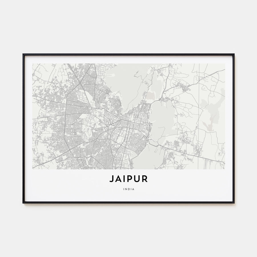 Jaipur Map Landscape Poster