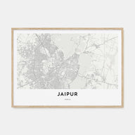 Jaipur Map Landscape Poster