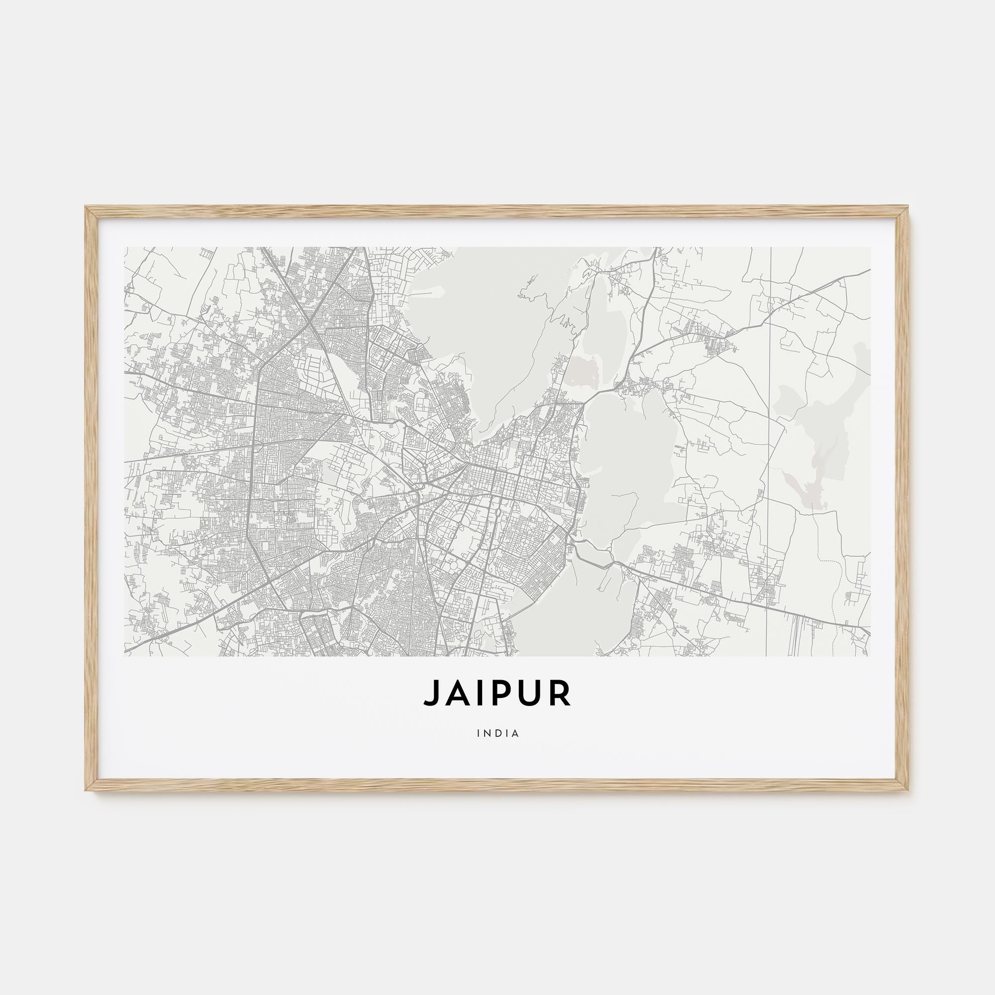 Jaipur Map Landscape Poster