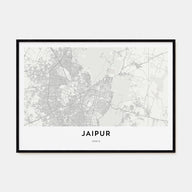 Jaipur Map Landscape Poster
