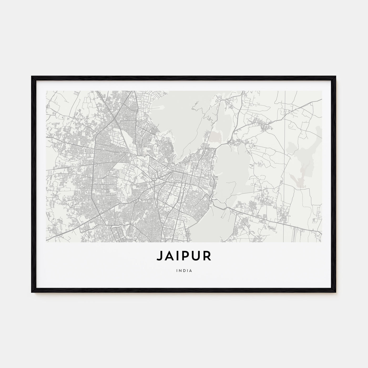 Jaipur Map Landscape Poster