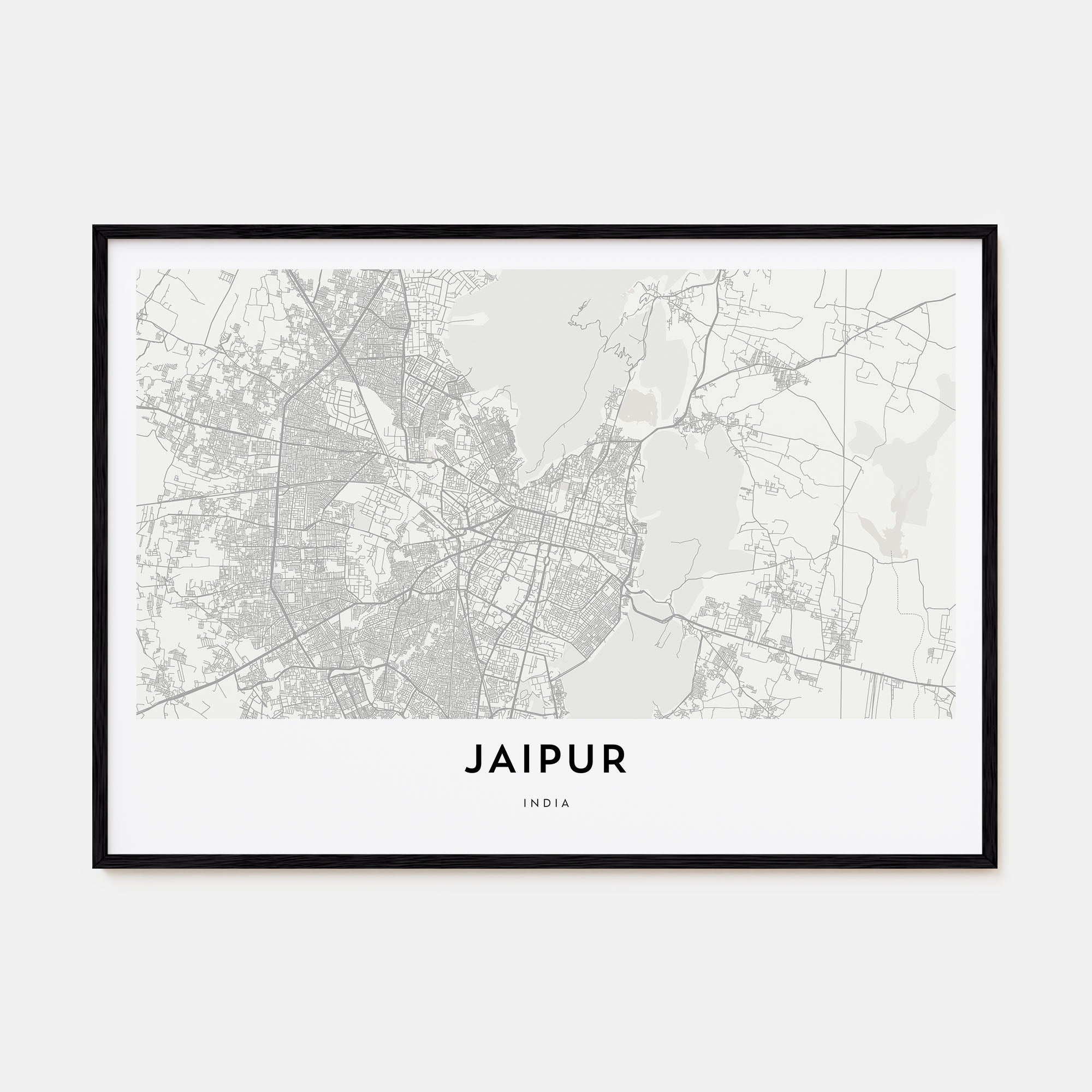 Jaipur Map Landscape Poster