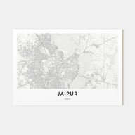 Jaipur Map Landscape Poster