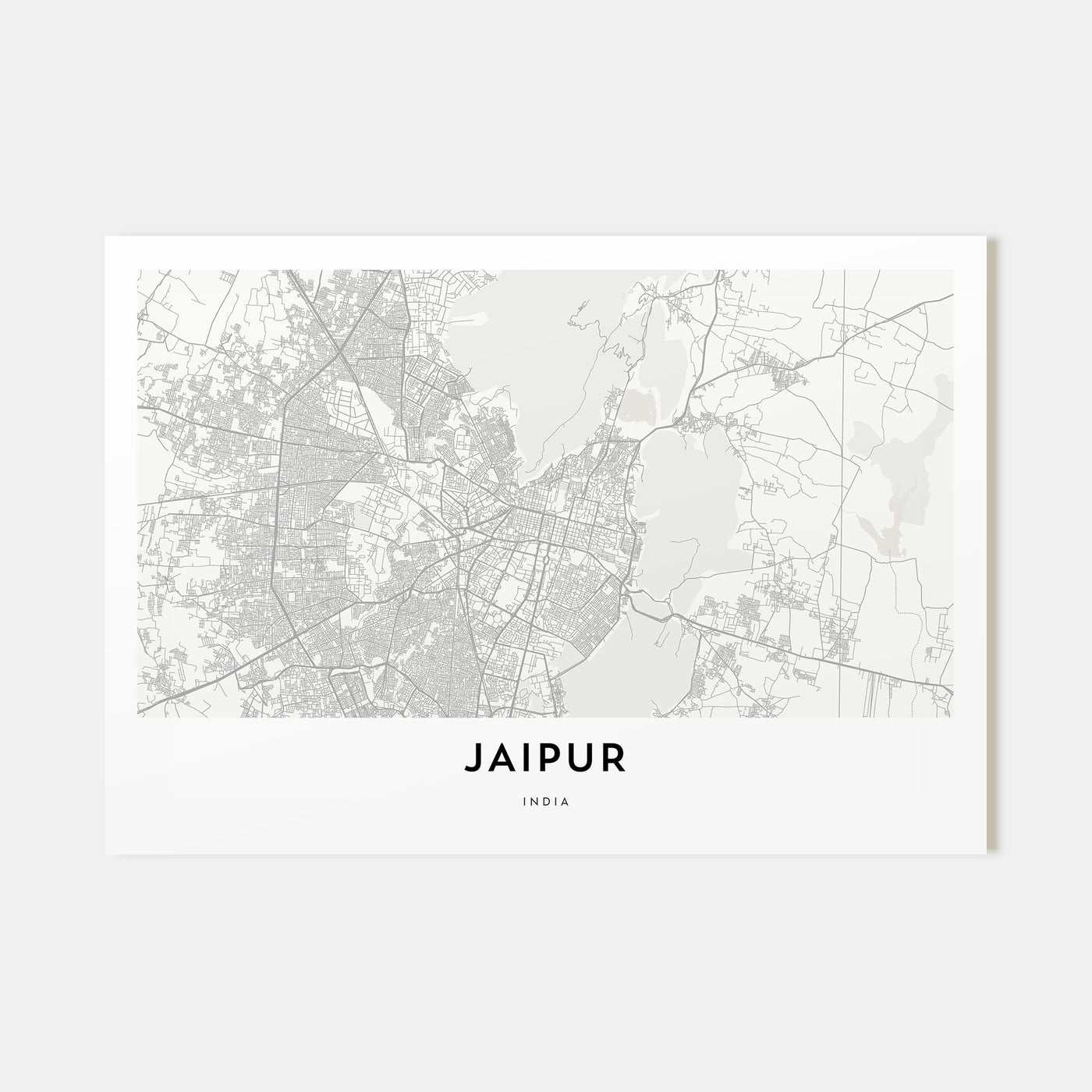Jaipur Map Landscape Poster