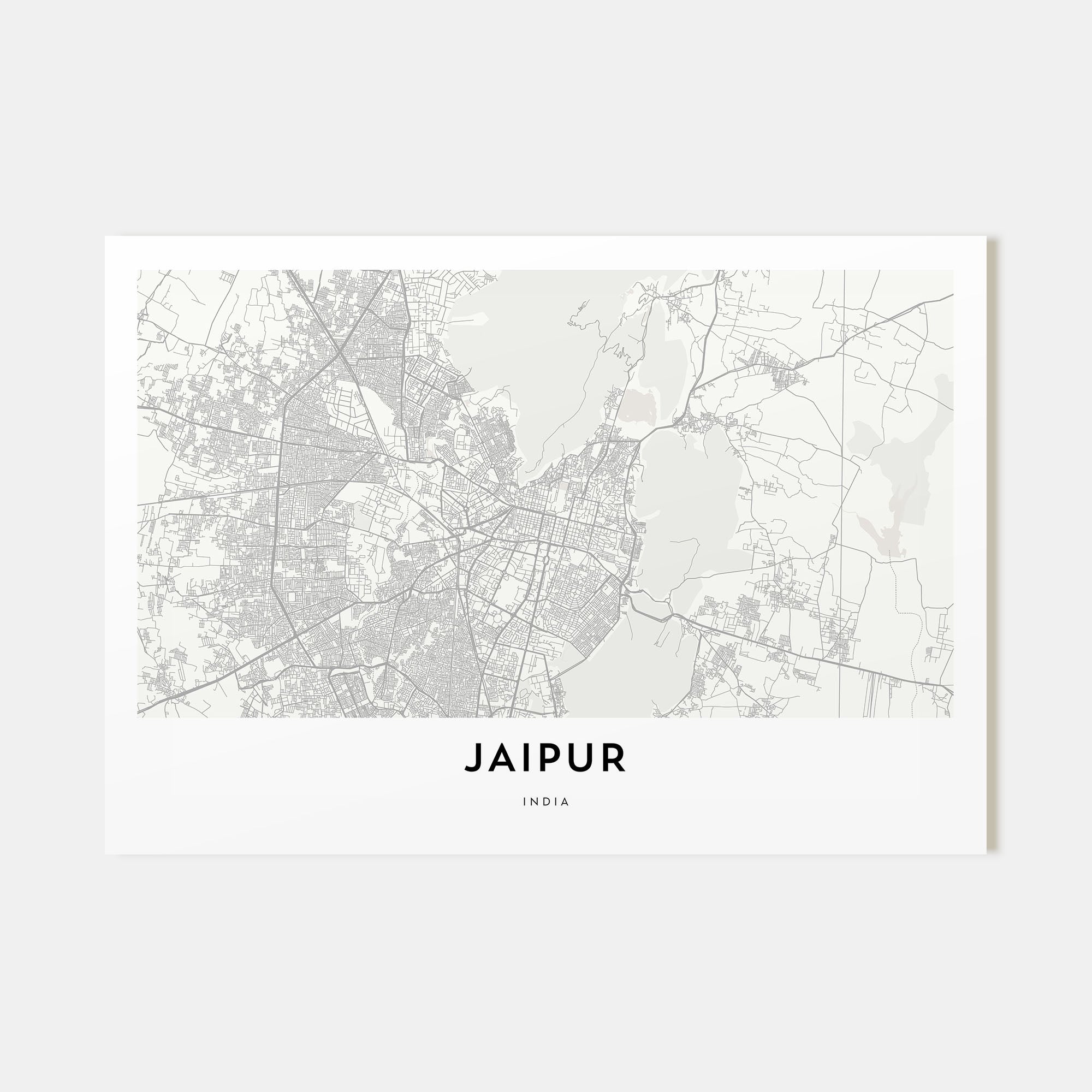 Jaipur Map Landscape Poster