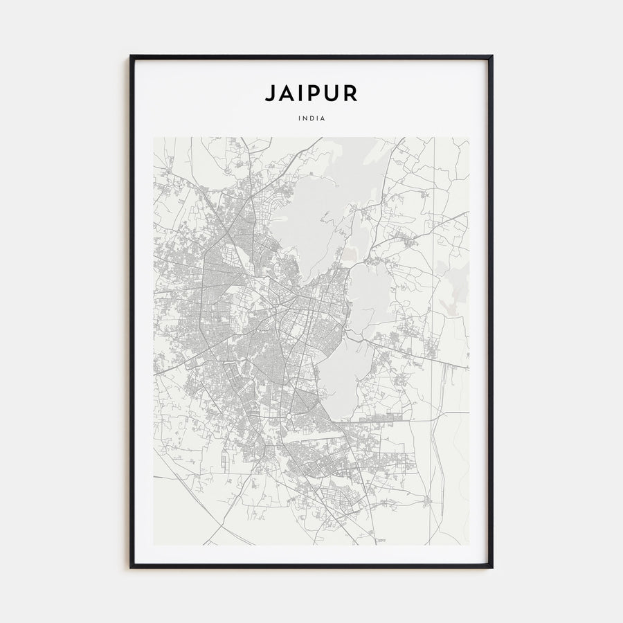 Jaipur Map Portrait Poster