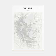 Jaipur Map Portrait Poster