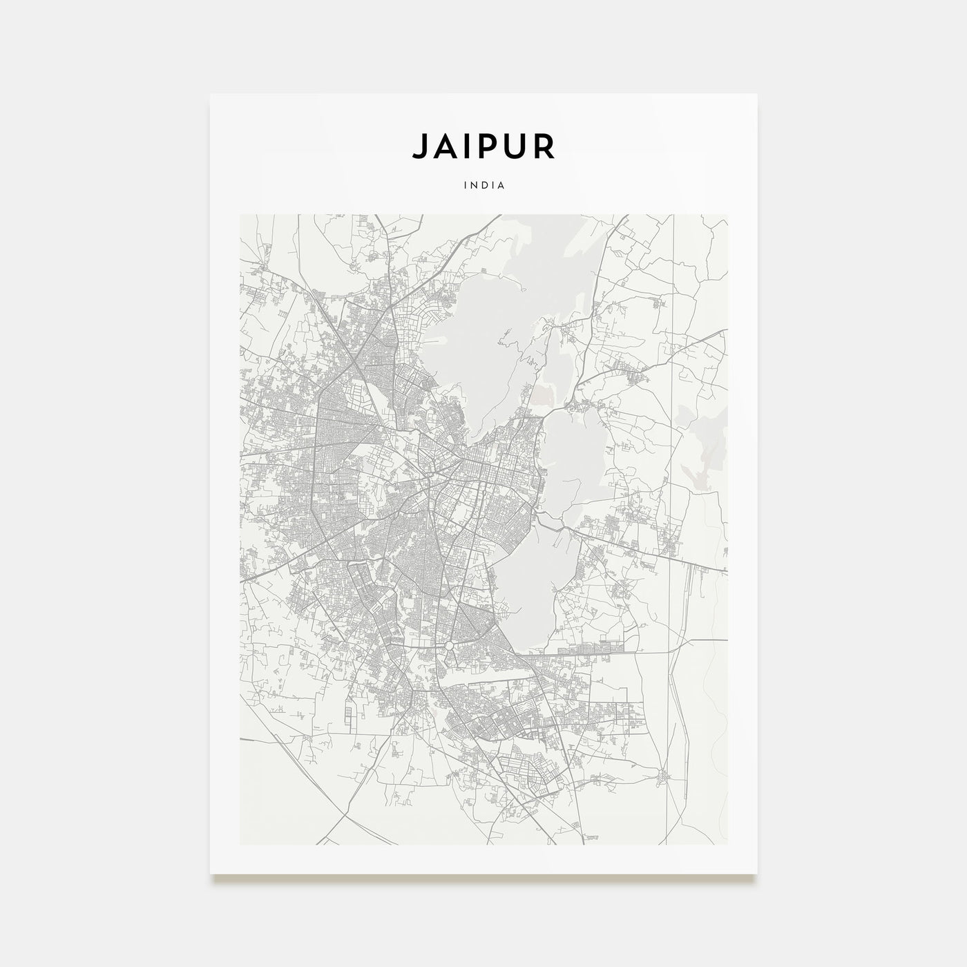 Jaipur Map Portrait Poster