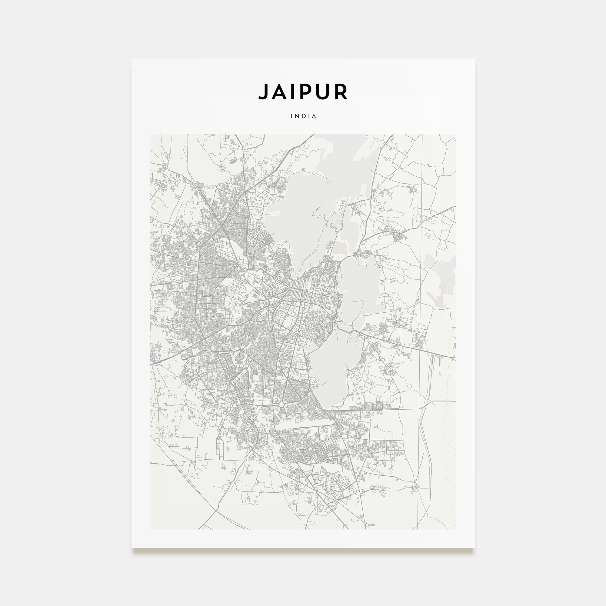 Jaipur Map Portrait Poster