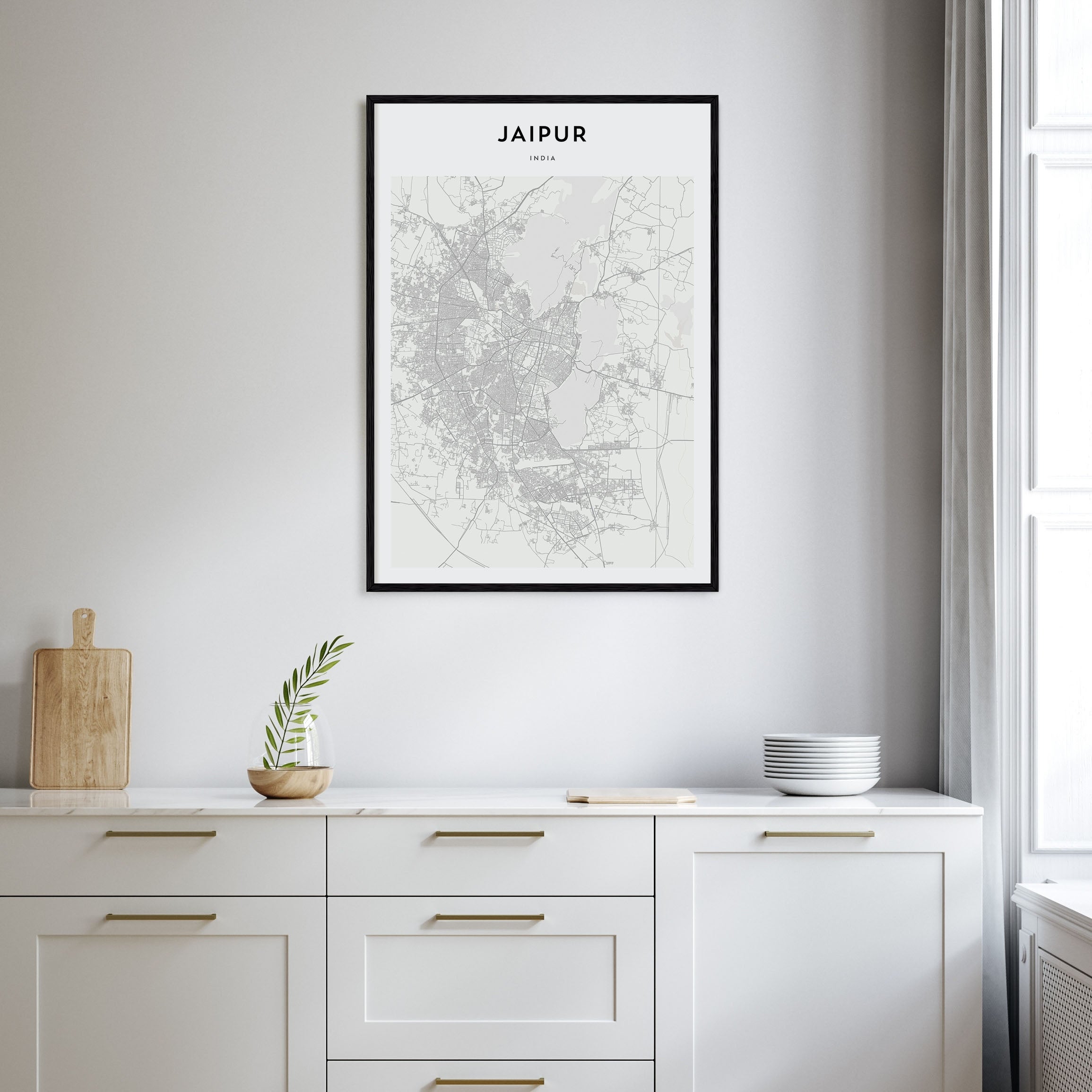 Jaipur Map Portrait Poster