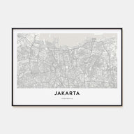 Jakarta Map Landscape Poster