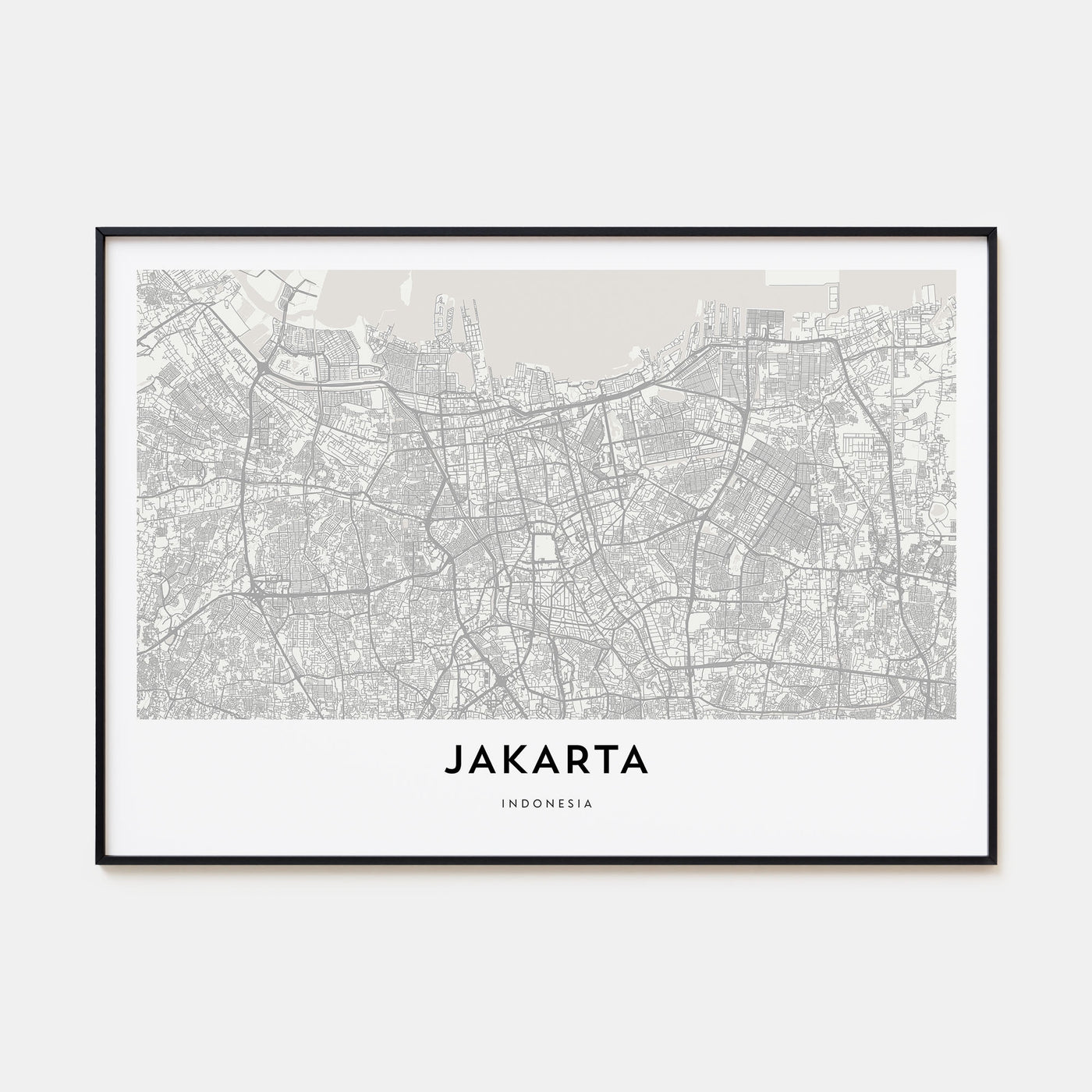 Jakarta Map Landscape Poster