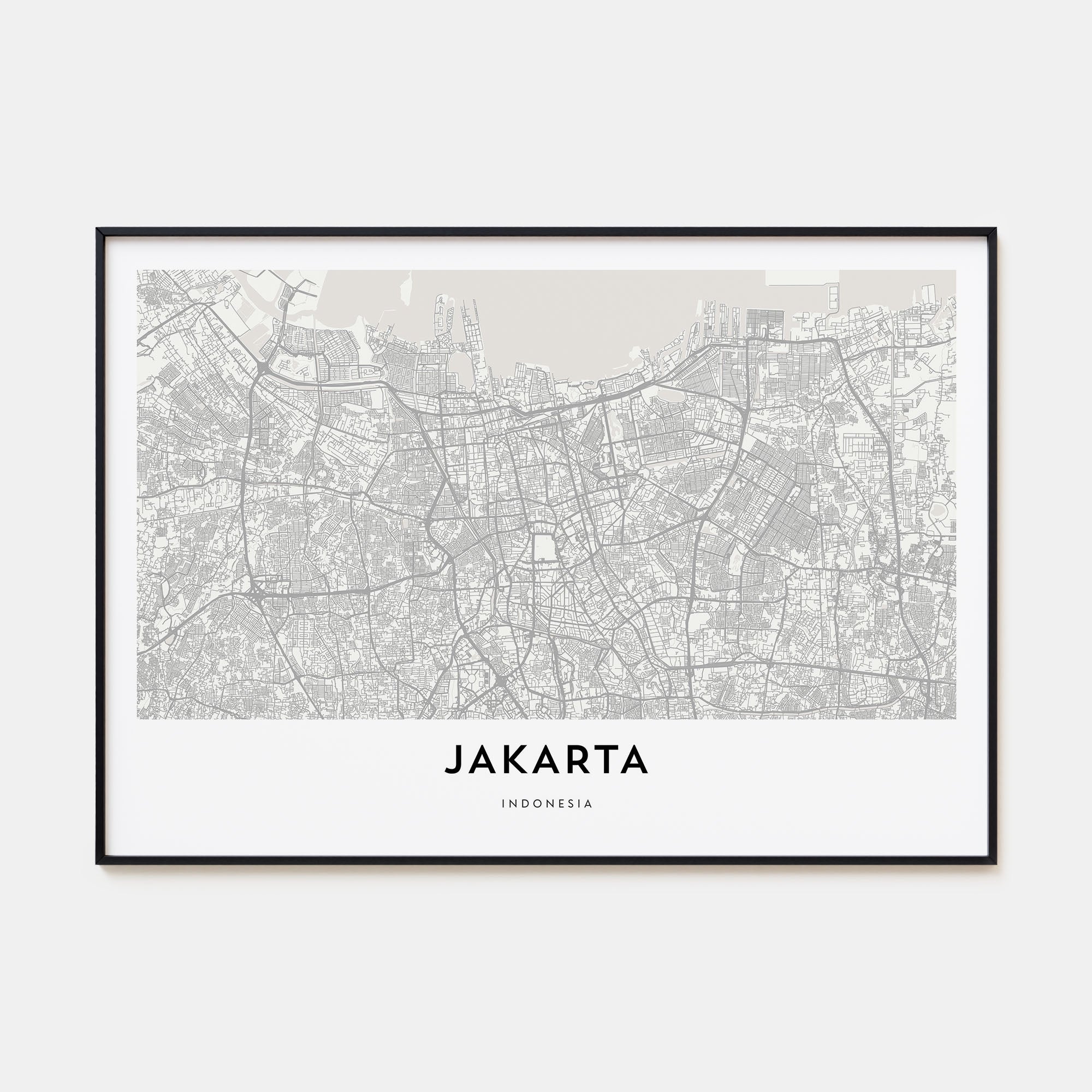 Jakarta Map Landscape Poster