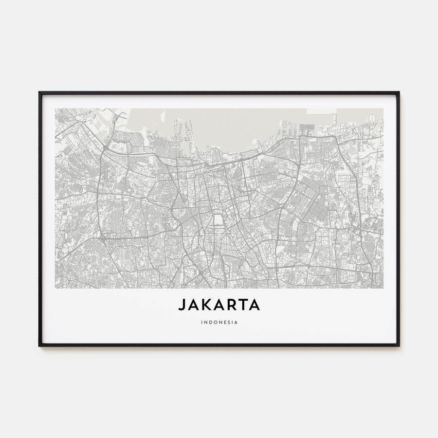 Jakarta Map Landscape Poster