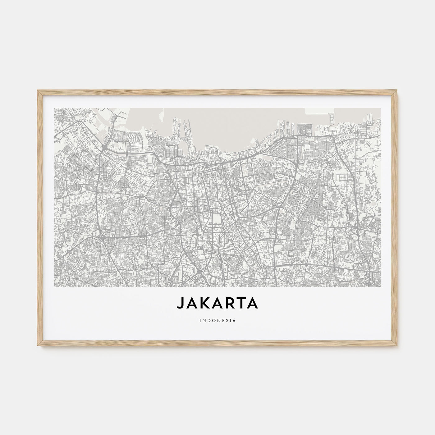 Jakarta Map Landscape Poster