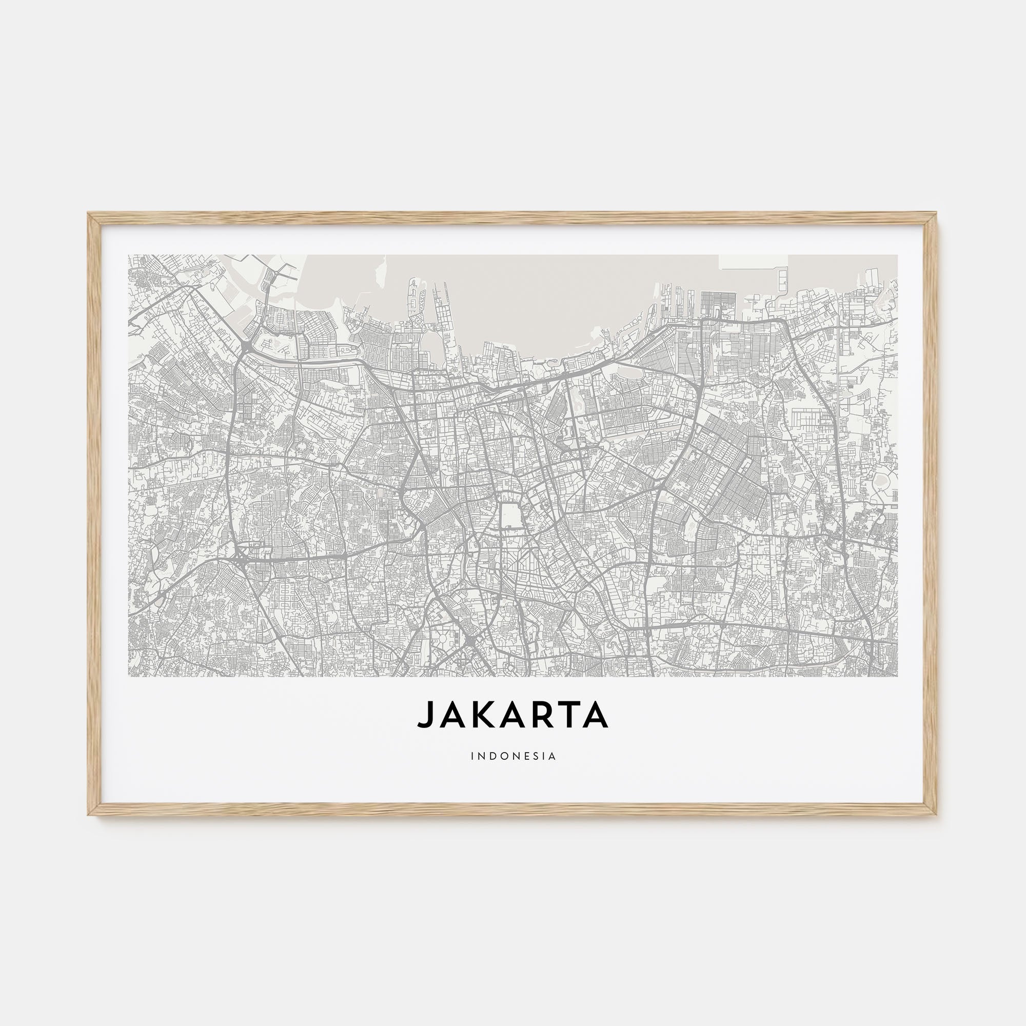 Jakarta Map Landscape Poster