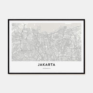 Jakarta Map Landscape Poster
