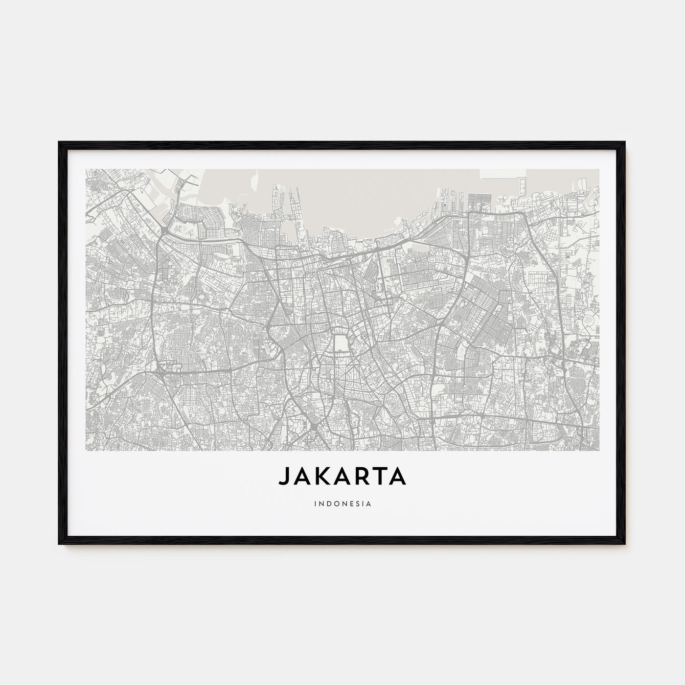 Jakarta Map Landscape Poster