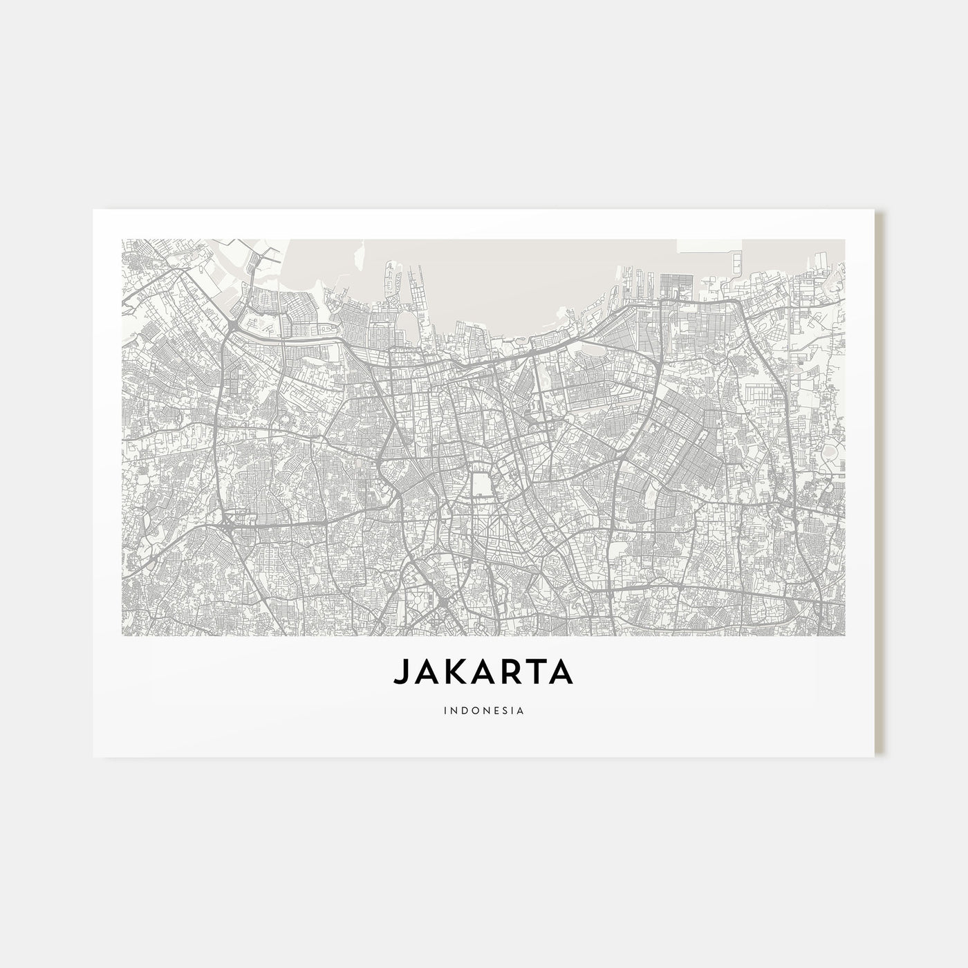 Jakarta Map Landscape Poster