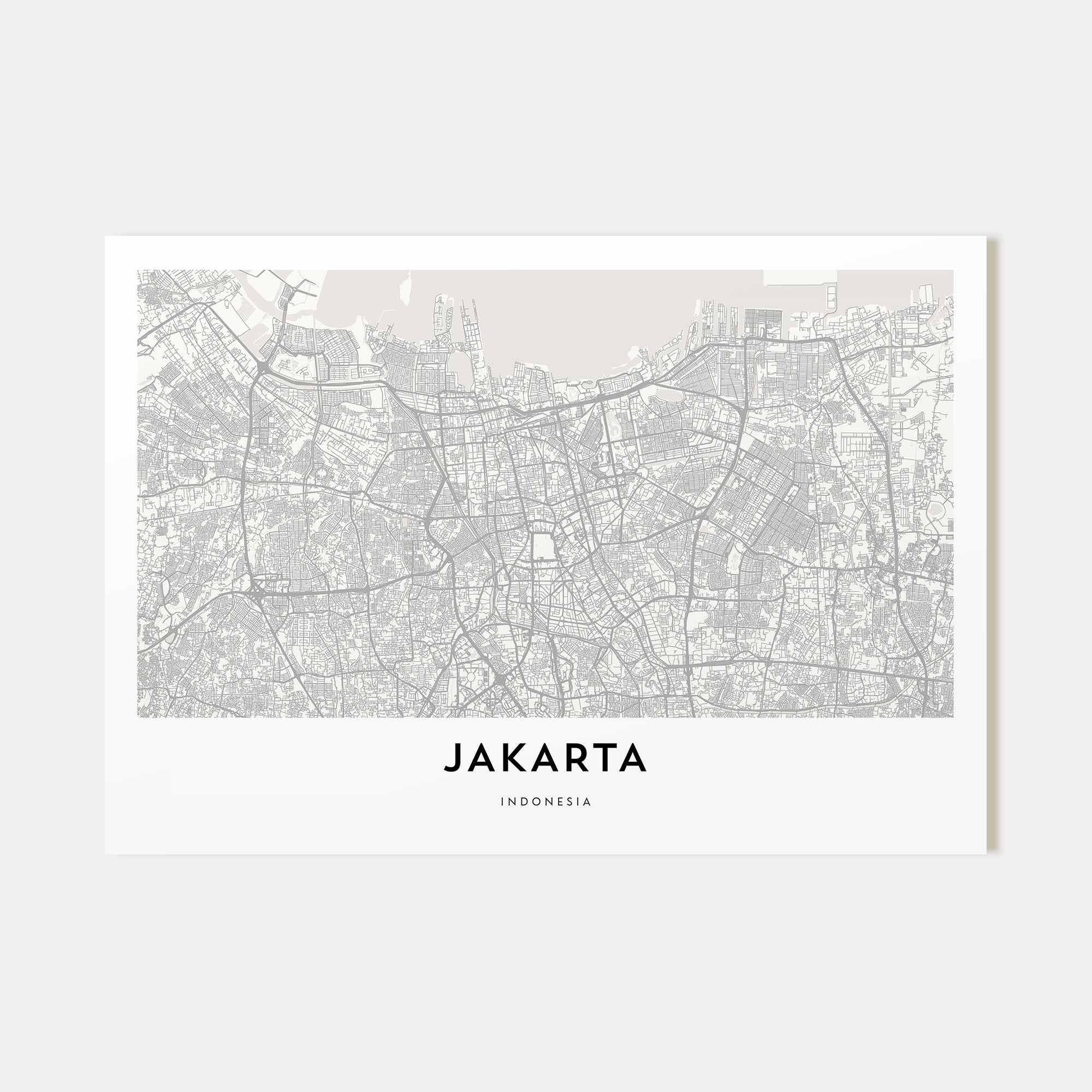 Jakarta Map Landscape Poster