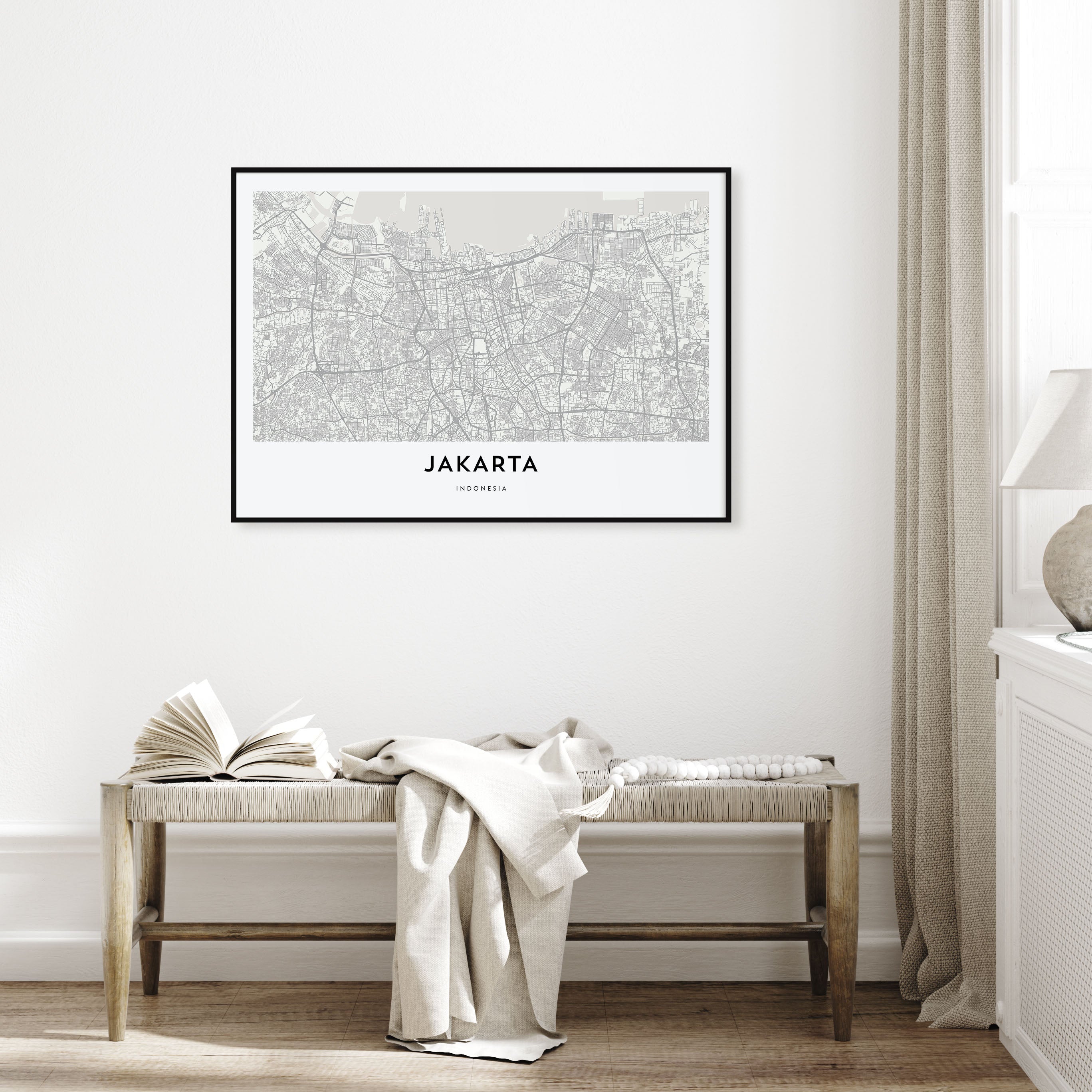 Jakarta Map Landscape Poster