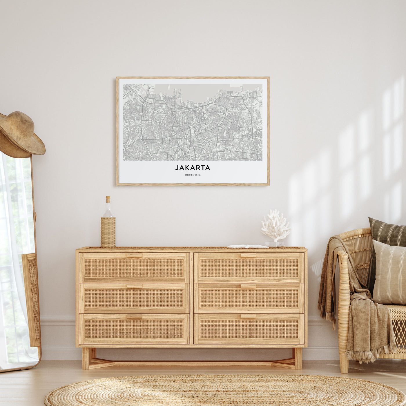 Jakarta Map Landscape Poster