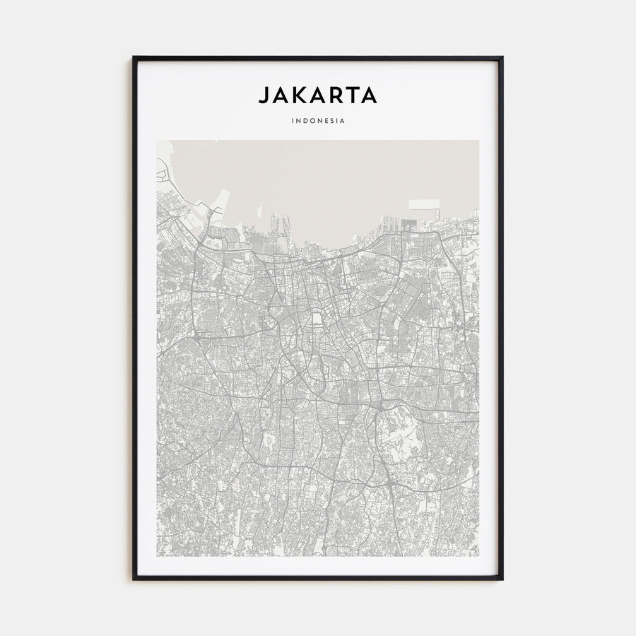 Jakarta Map Portrait Poster