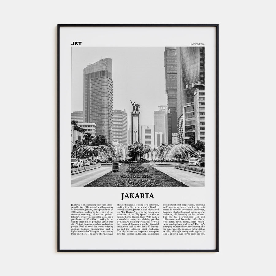 Jakarta Travel B&W No 1 Poster