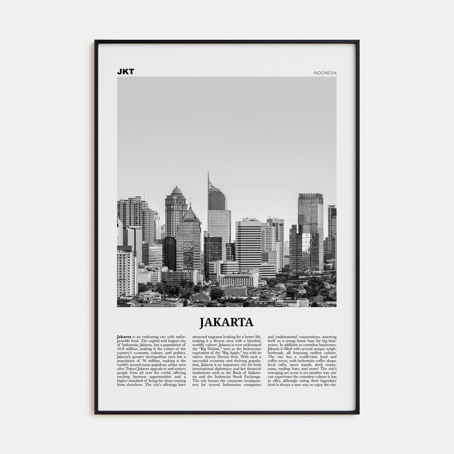 Jakarta Travel B&W No 2 Poster
