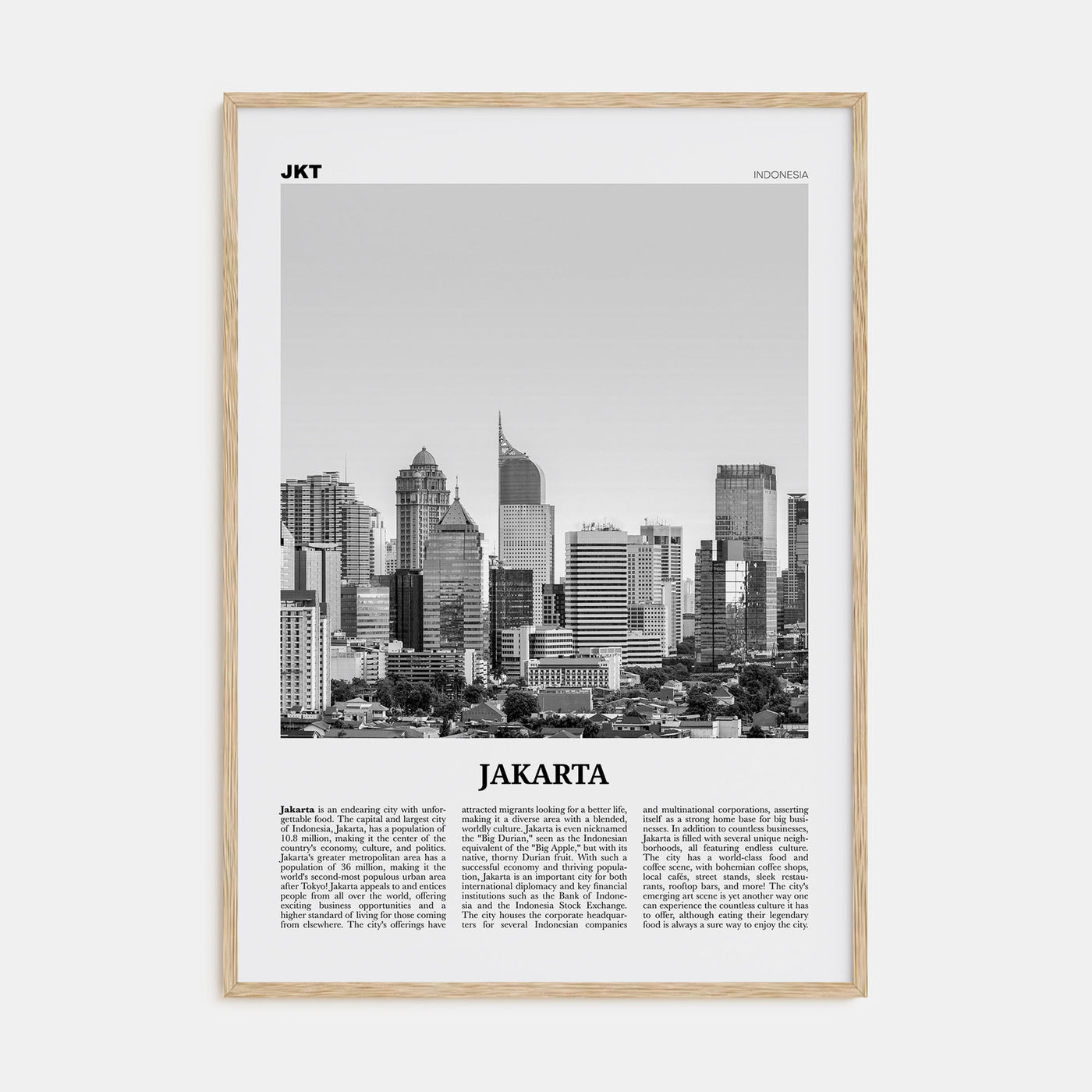 Jakarta Travel B&W No 2 Poster