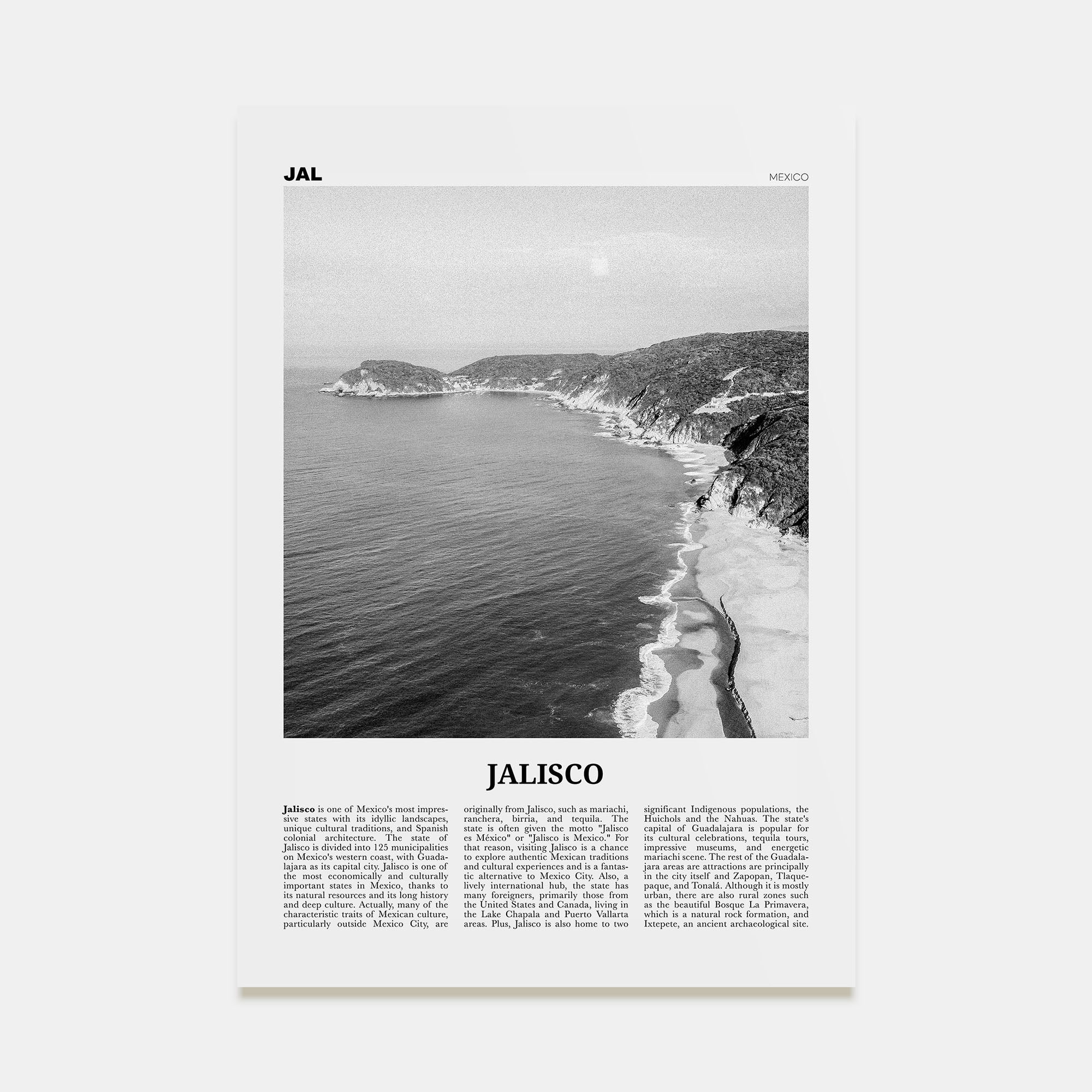 Jalisco Travel B&W No 2 Poster