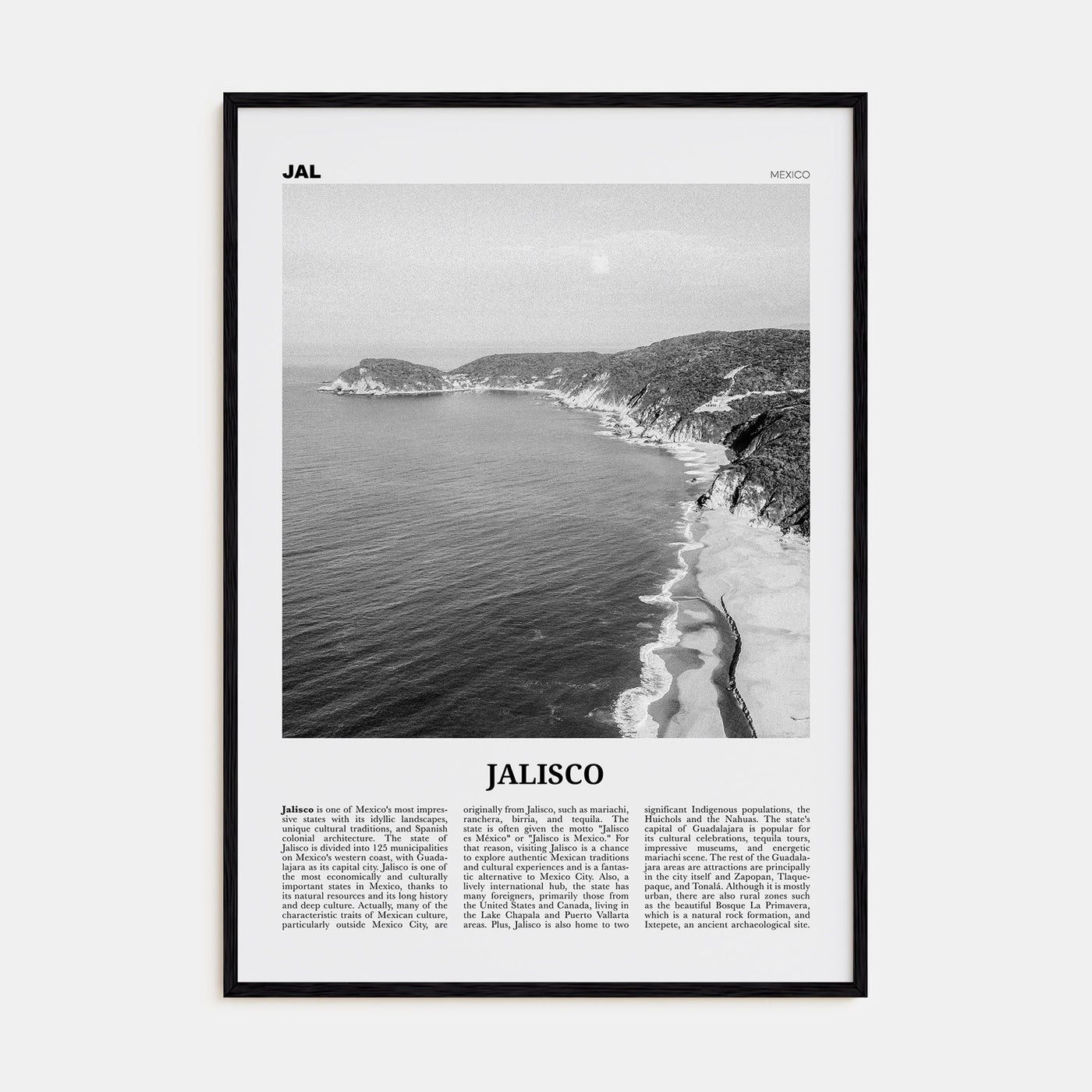 Jalisco Travel B&W No 2 Poster