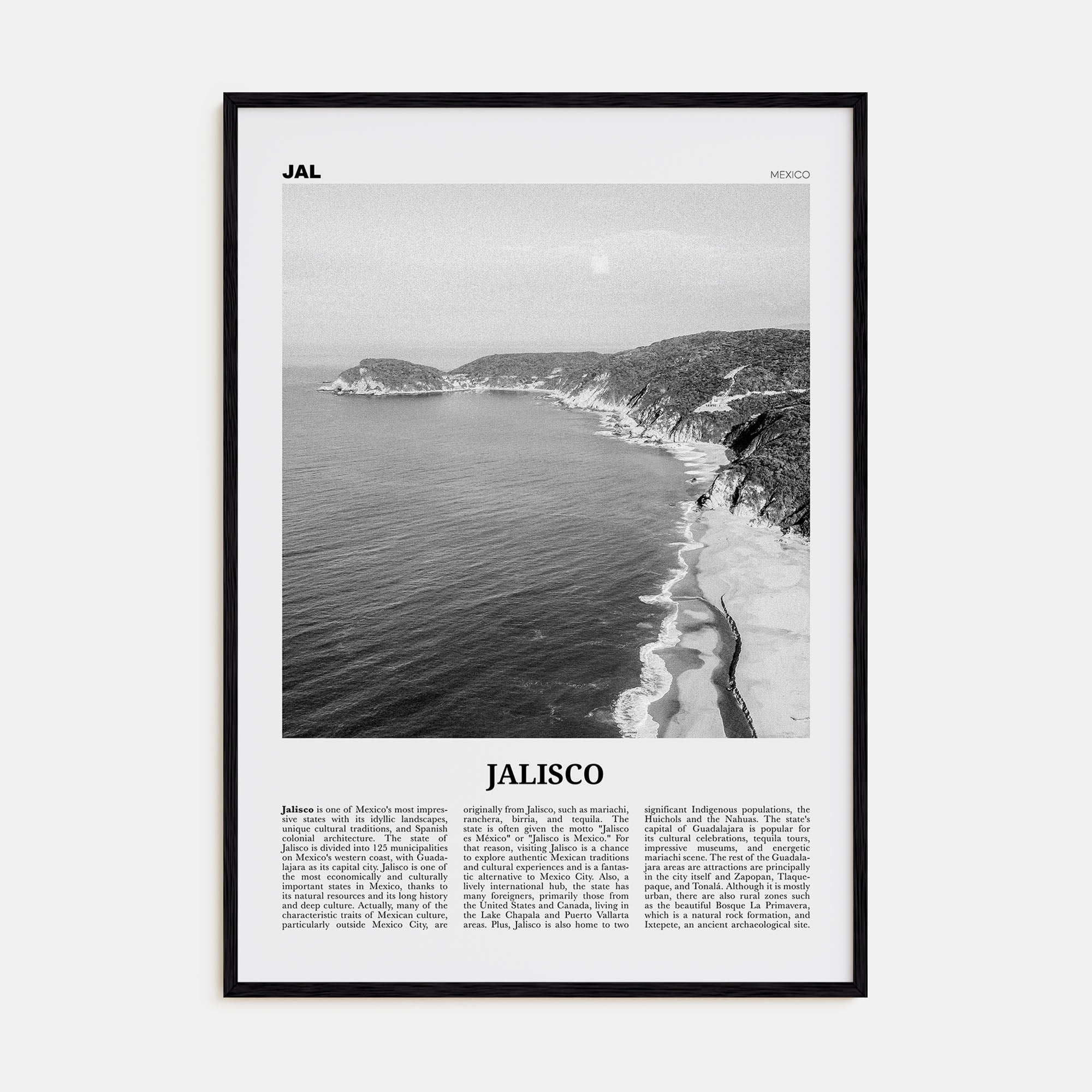 Jalisco Travel B&W No 2 Poster