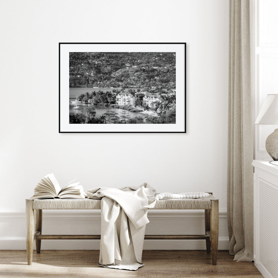 Jamaica Landscape B&W Poster