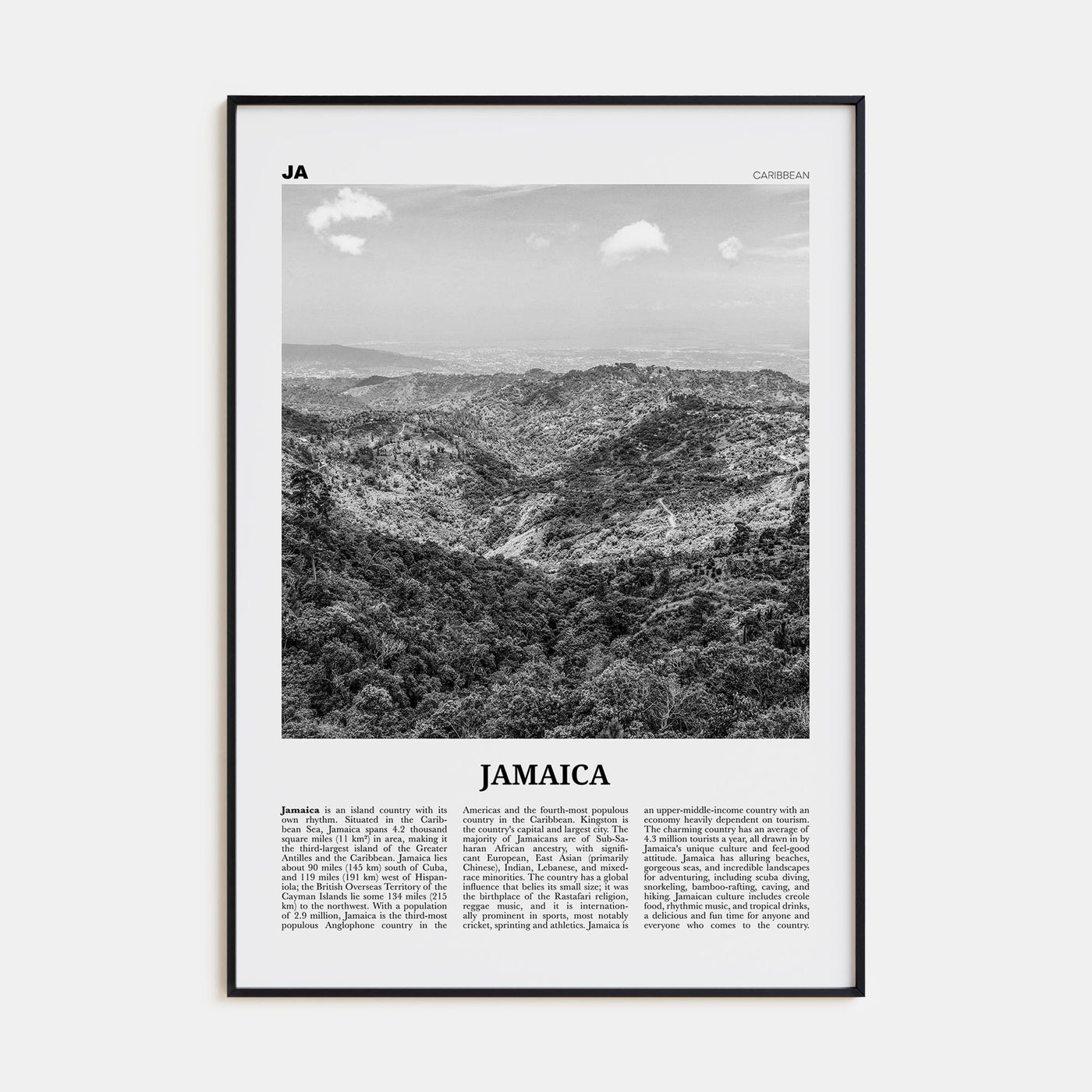 Jamaica Travel B&W No 2 Poster