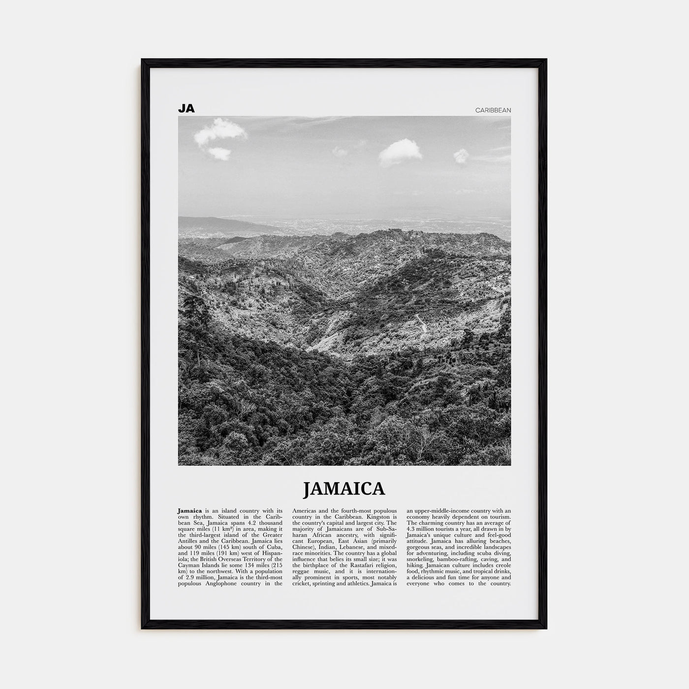 Jamaica Travel B&W No 2 Poster