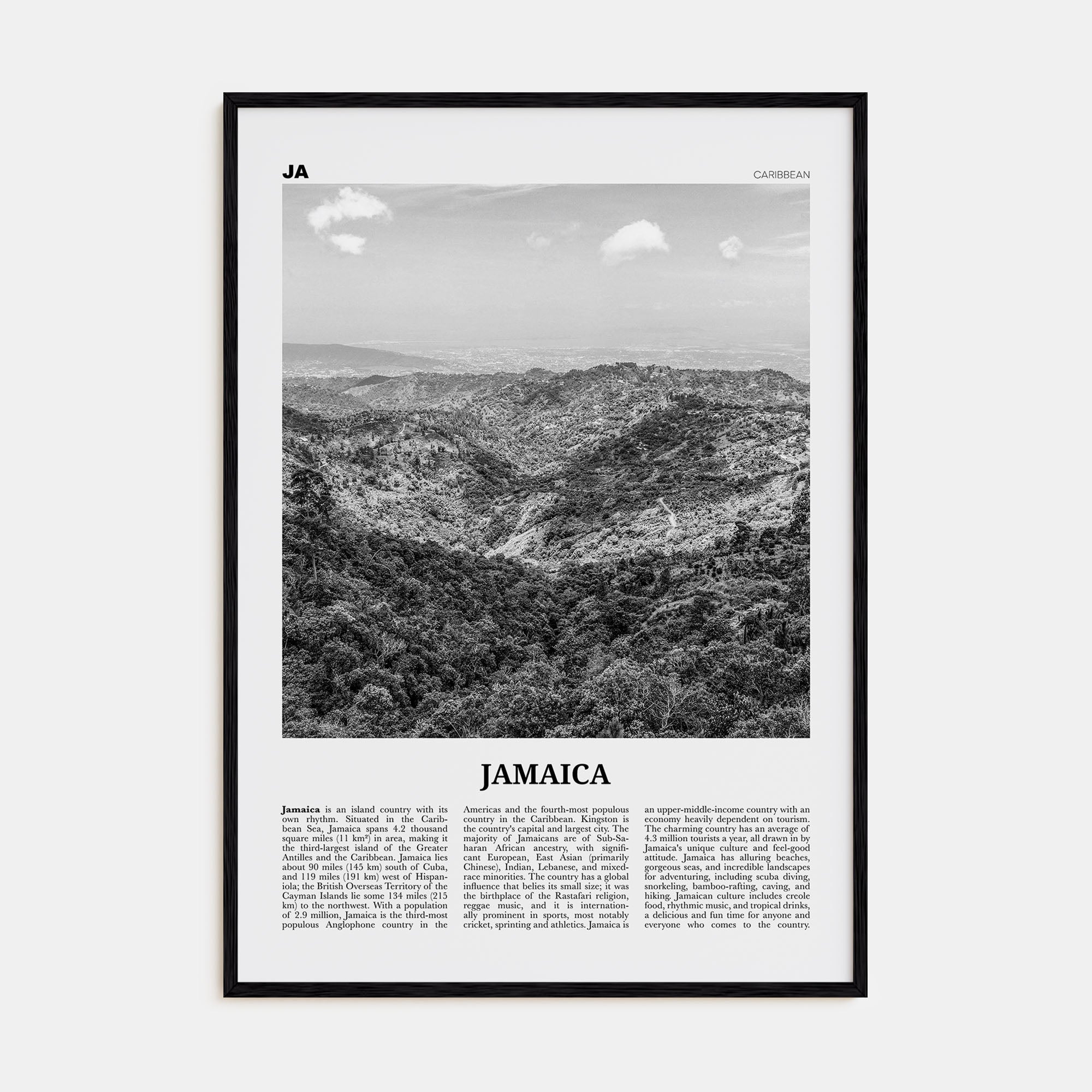 Jamaica Travel B&W No 2 Poster