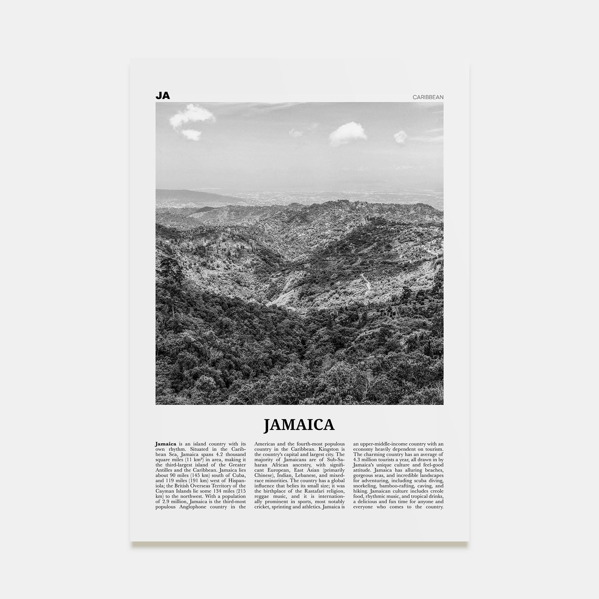 Jamaica Travel B&W No 2 Poster