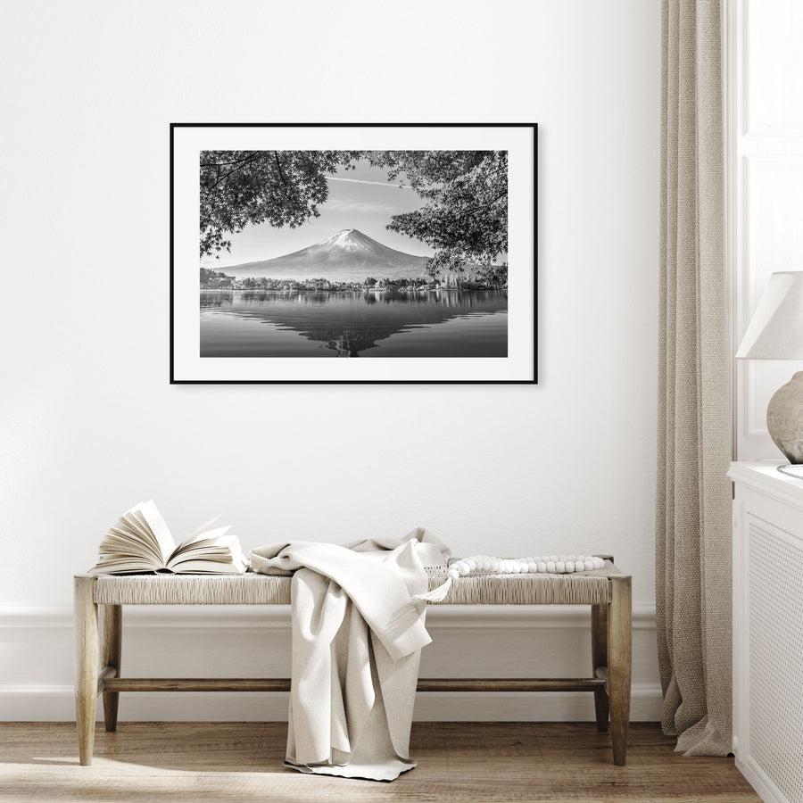 Japan Landscape B&W Poster